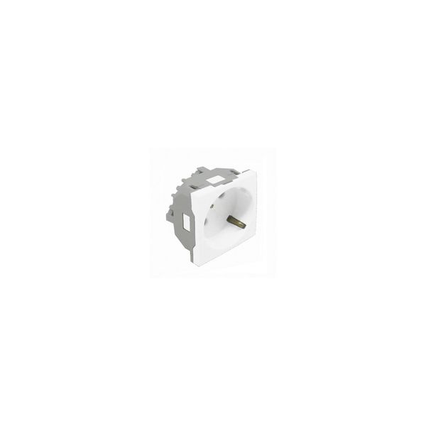 SAF EARTH SOCKET (SCHUKO TYPE) - 2 MOD WHITE image 1