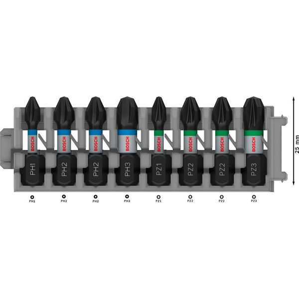 Impact Control Insert Bit Pack, 8-piece, 1xPH1;3xPH2;1xPH3;2xPZ2;1xPZ3 image 3