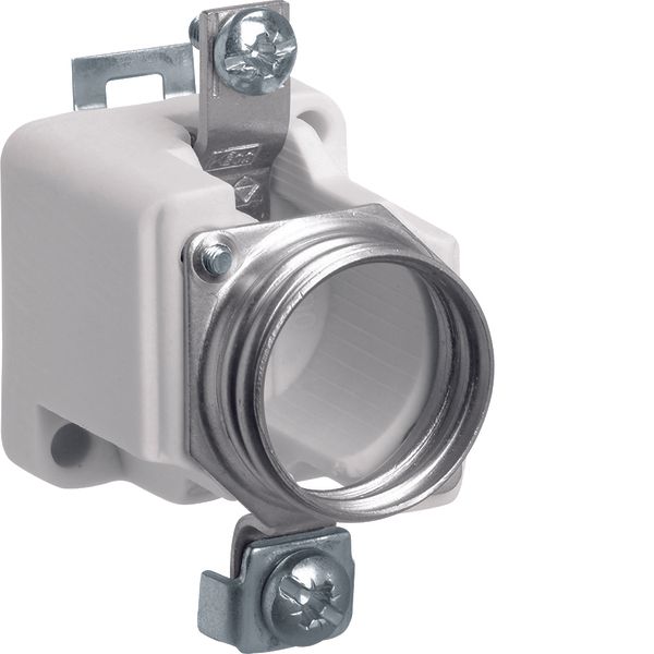 DII-fuse base made of ceramics without cover, screw and clamp, E27 1p, image 1