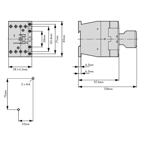4-pole contactor, 32A/AC-1, coil 230VAC + 1 NC image 4