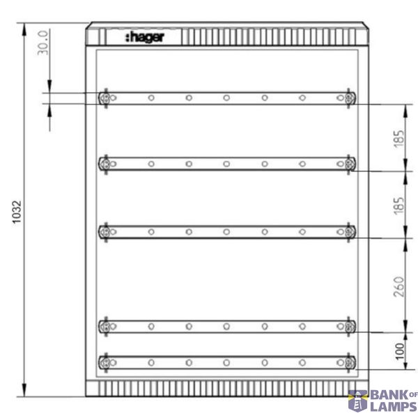 Polyester distribution box, size 1/1005 with rail system, 1005x780x315mm image 3
