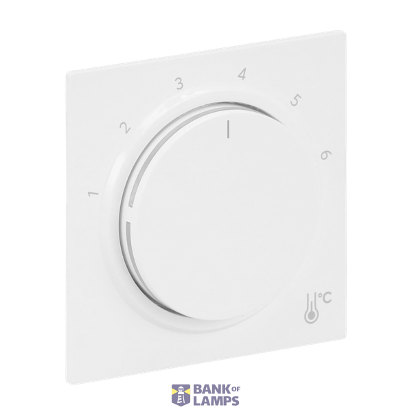 1794 R-44G Cover plate with legend Characters 1 ... 6 for Thermostat Turn button studio white - Busch-art linear image 2