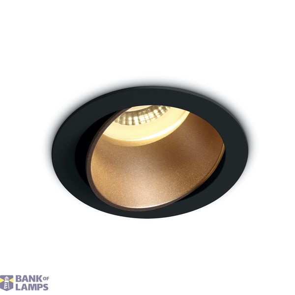 BLACK GU10 10W BRASS REFLECTOR DARK LIGHT ADJUSTABLE image 1
