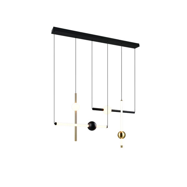 Melita LED pendant 110 cm matt black image 1