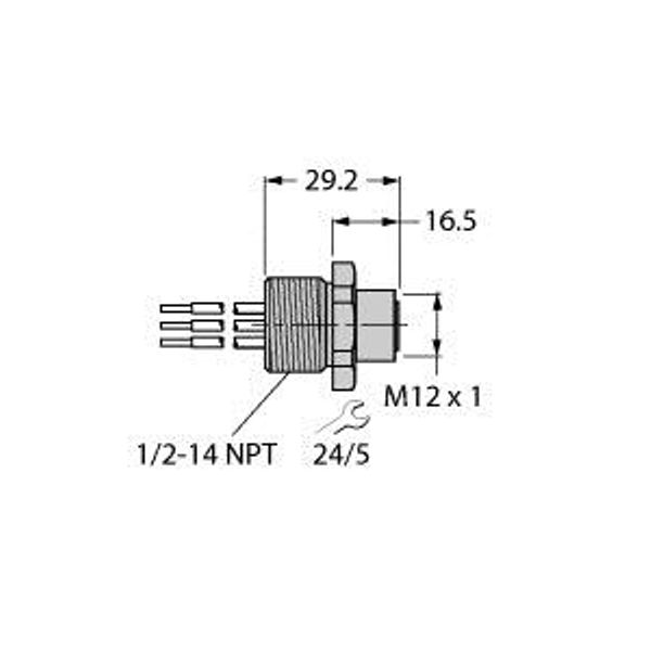 PROFIBUS-PA Receptacle Flange   FKV48-0.3M/14.5/C1117 image 1