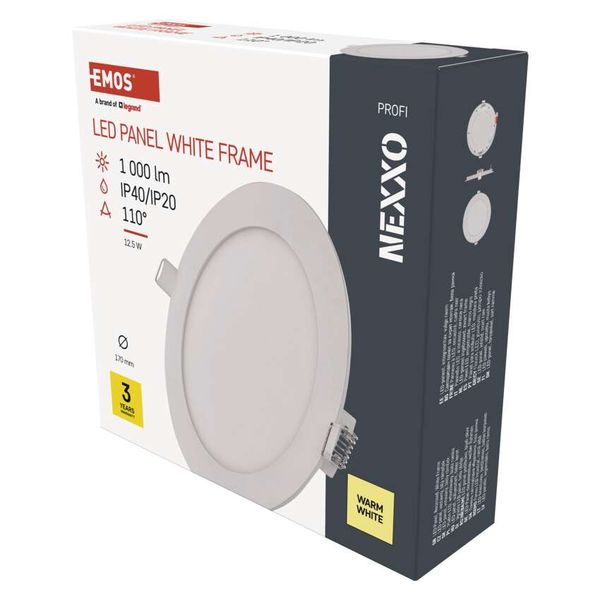 LED recessed luminaire NEXXO, round, white, 12.5W, warm white image 1