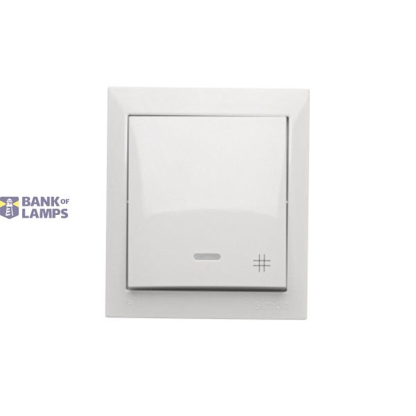 Splash-proof intermediate switch with indicator light, 10AX, white image 1