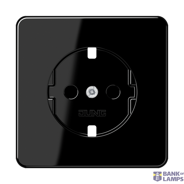 Cover for SCHUKO® sockets, integrated increased contact protection, SAFETY+, thermoplastic, CD series, black image 1