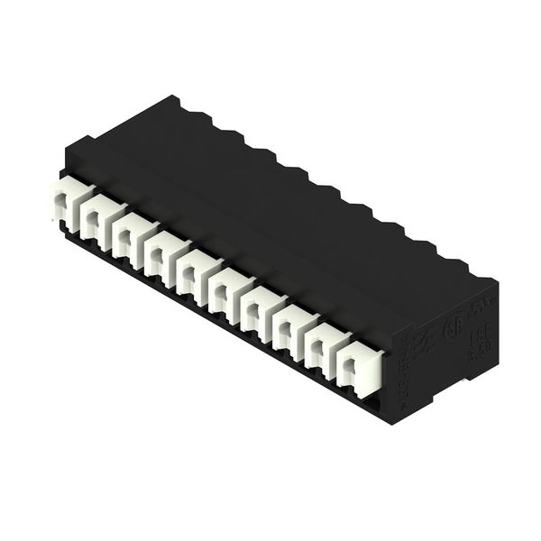 Printed circuit board terminals, 3.50 mm, Number of poles: 10, 90°, Solder pin length (l): 1.5 mm, black, PUSH IN with actuator, Clamping range, max. : 1.5 mm², Tube image 4