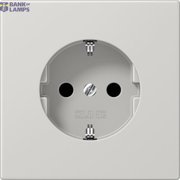 SCHUKO socket, 16 A 250 V ~, Duroplast, LS series, light grey image 1