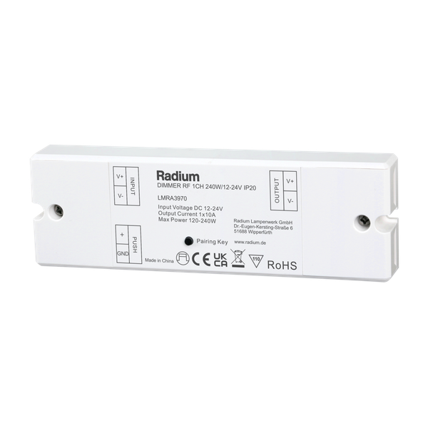 Dimmer for Radio remote control, DIMMER RF 1CH 240W/12-24V IP20 image 2