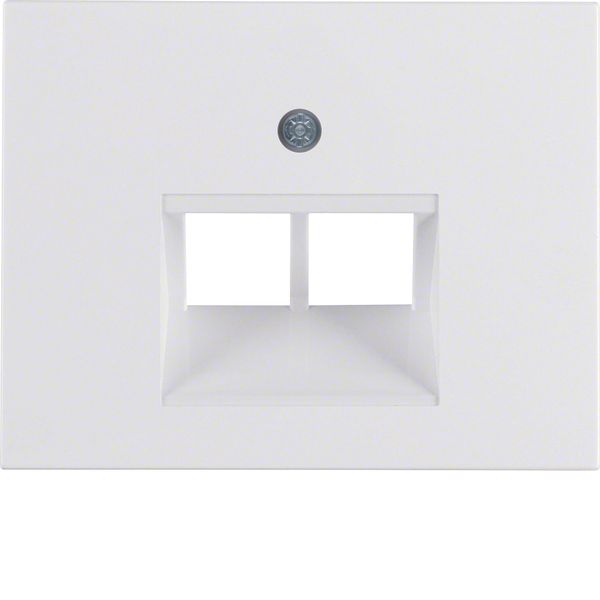 Centre plate for FCC soc. out. 2gang, K.1, p. white glossy image 1