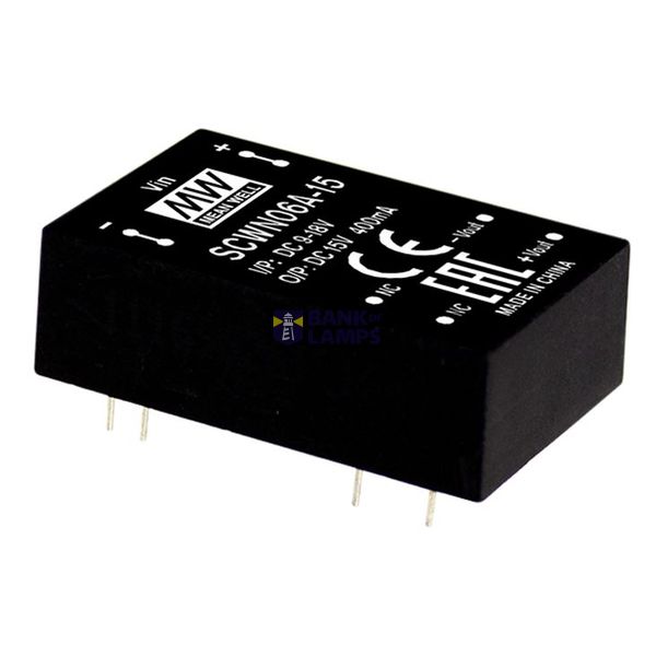 SCWN06C-15 DC/DC Converter 36-72V:+15V 400mA 6W, MEAN WELL image 1