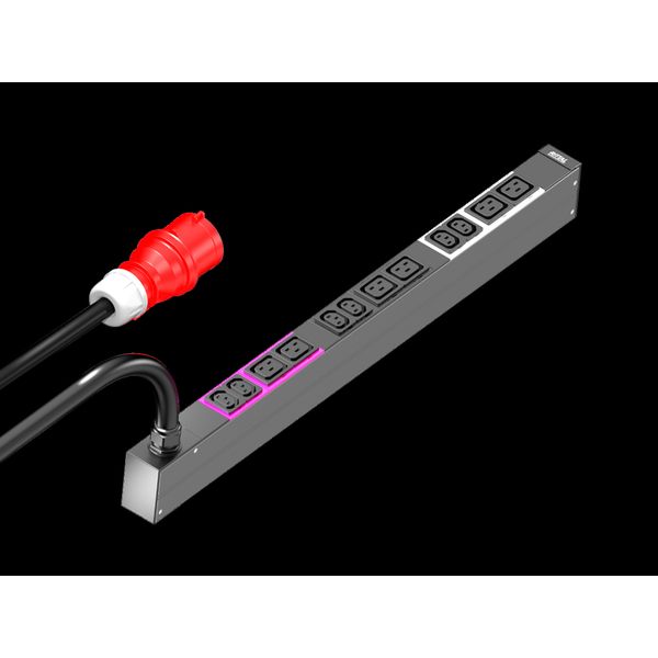PDU basic 16A/3P CEE 6xC13+6xC19, WHD: 44x695x70 mm, IEC 60320: 6 x C13, 6 x C19 image 1