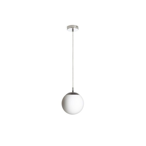 LUNA 20 pendant opal-colored glass/chrome 230V LED E27 11W image 1