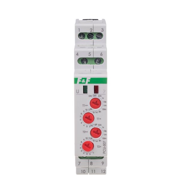 2-function time relay (setting 2 times T1 T2, contact: 2xNO/NC, 24V image 2