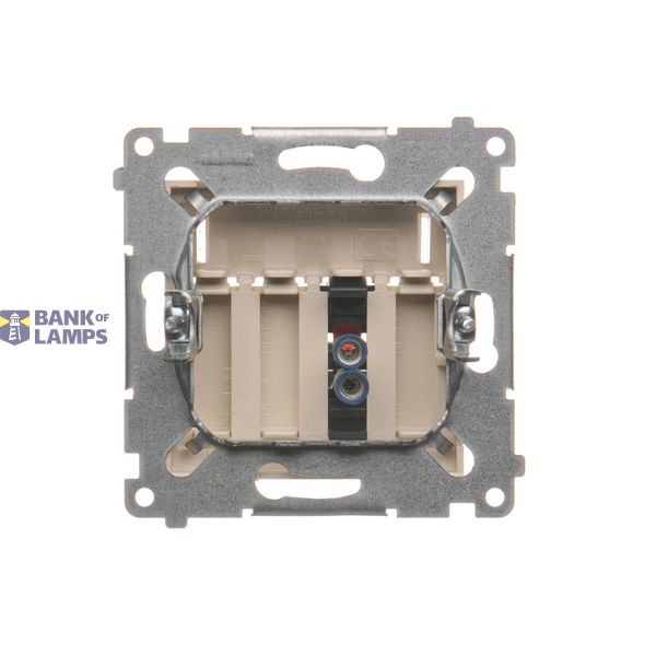 Double socket outlet without earthing, with shutters, (module), 16A, 250V, Screw, Gold matt, metalic image 1