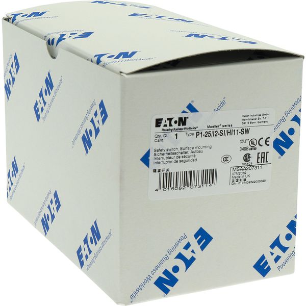 P1-25/I2-SI/HI11-SW Safety switch, P1, 25 A, 3 pole, 1 N/O, 1 N/C, STOP function, With black rotary handle and locking ring, Lockable in position 0 with cover interlock, image 48