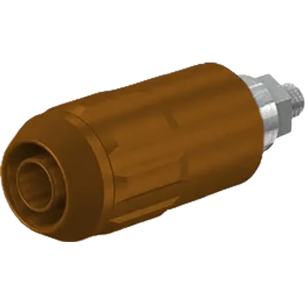 4 mm socket, screw connection, mounting Ø 12 mm, CAT II, brown, 66.9684-27 image 1