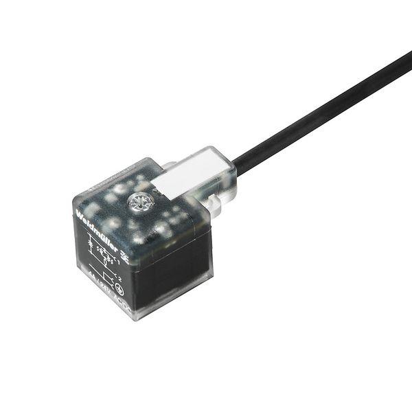 Valve cable (assembled), One end without connector - valve plug, Design A (18 mm), Cable length: 3 m, PVC, black image 2