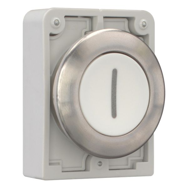 M30I-FD-W-X1 Pushbutton, RMQ-Titan, flat, momentary, White, inscribed 1, Front ring stainless steel image 8