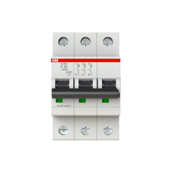 S203-B32 MTB Miniature Circuit Breaker - 3P - B - 32 A image 2