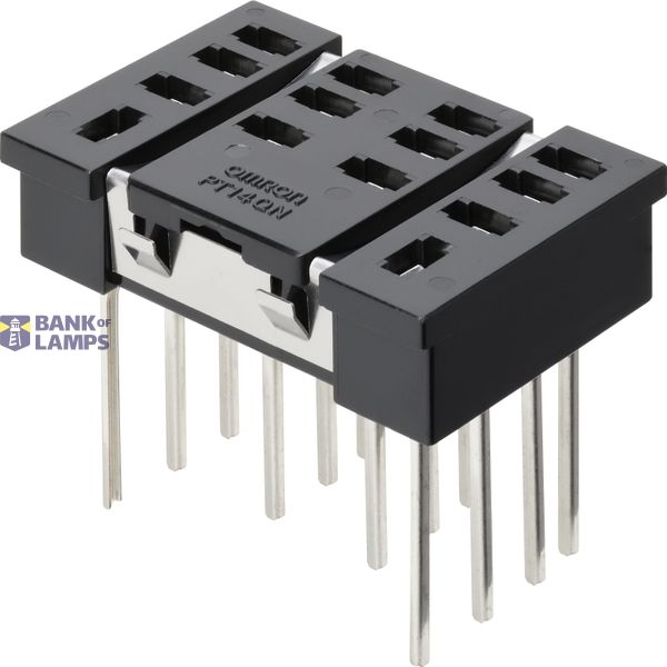 PT  1023M Relay Socket, Square, 14 Pins, Back-Mounting, Wrapping Terminals PT  1023M image 1