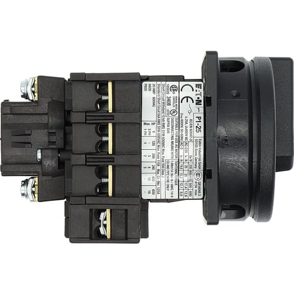 P1-25/EA/SVB-SW/N Main switch, P1, 25 A, flush mounting, 3 pole + N, STOP function, With black rotary handle and locking ring, Lockable in the 0 (Off) position image 9