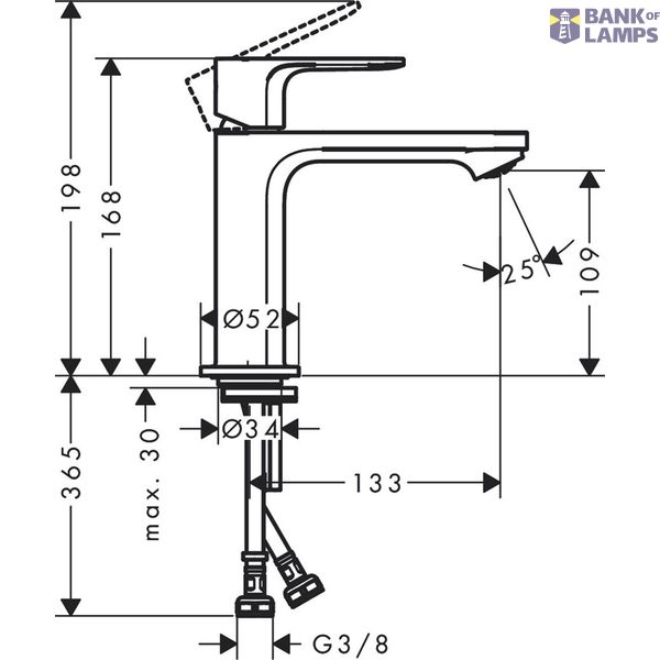 Rebris S 110 sink mixer CoolStart, without pop-up, chrome image 2