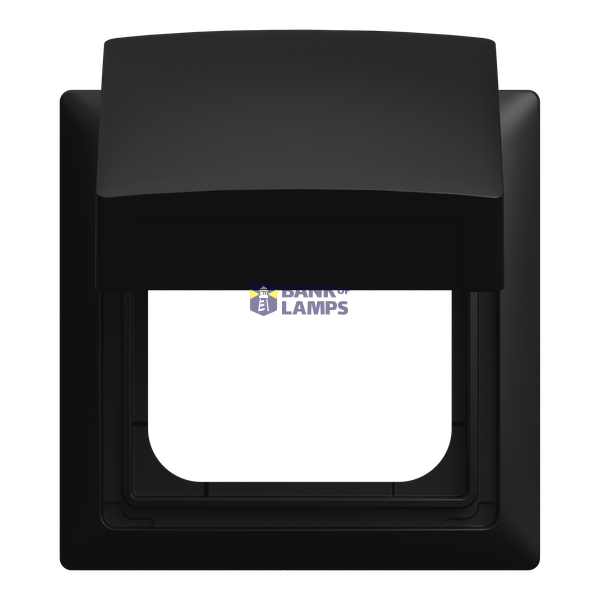 2518-WD-915Intermediate Ring with Hinged Lid 1-gang black matt image 1