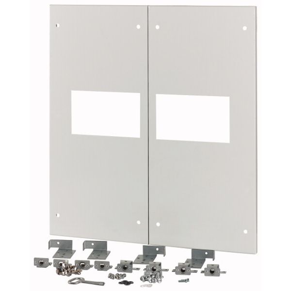 XM2N44F08C-XMV Front plate, 2xNZM4, 3p, fixed with mechanical interlock, W=800mm, grey image 1