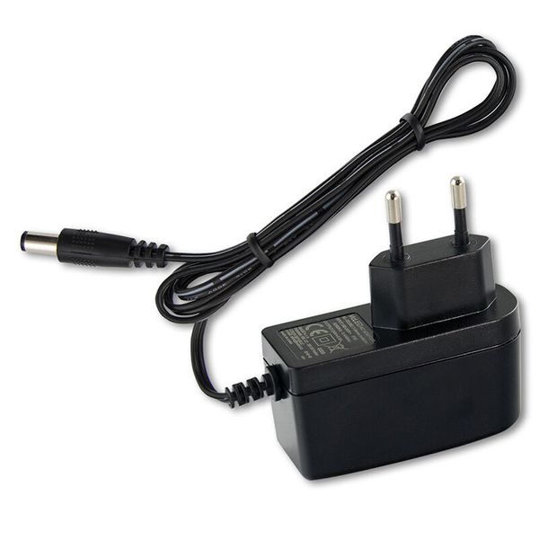 Power adapter 12W, DC12V/1A, IP20, black plastic, with plug image 1