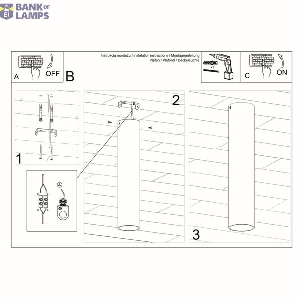 SPOT LAGOS 30 BLACK GU10 1X40W IP20 image 7