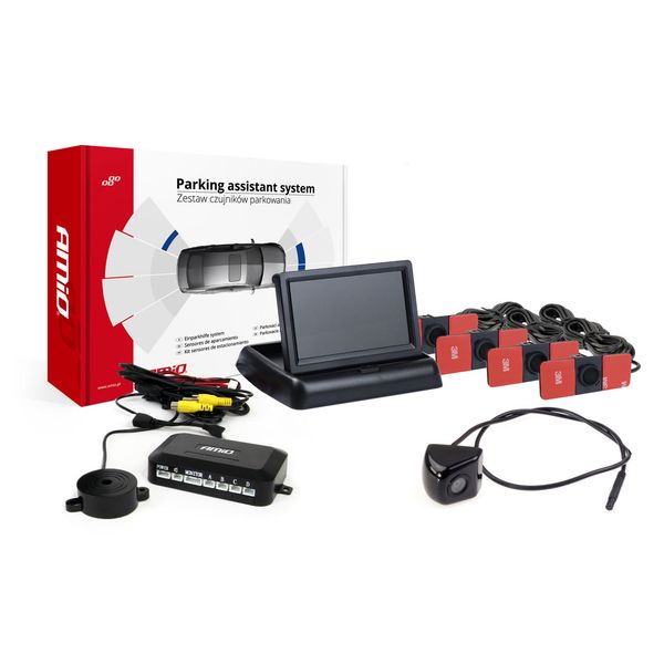 Parking assistant system 4,3 TFT02 FLIP-UP CAM-310 black inside mount 16,5mm image 1