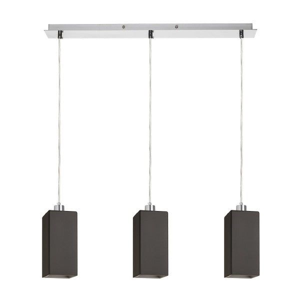 LIZ III 60 pendant black glass/chrome 230V LED E27 3x15W image 1