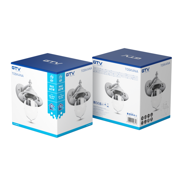 Facade luminaire TOSKANA, E27, max. 60 W, IP54, gray image 3