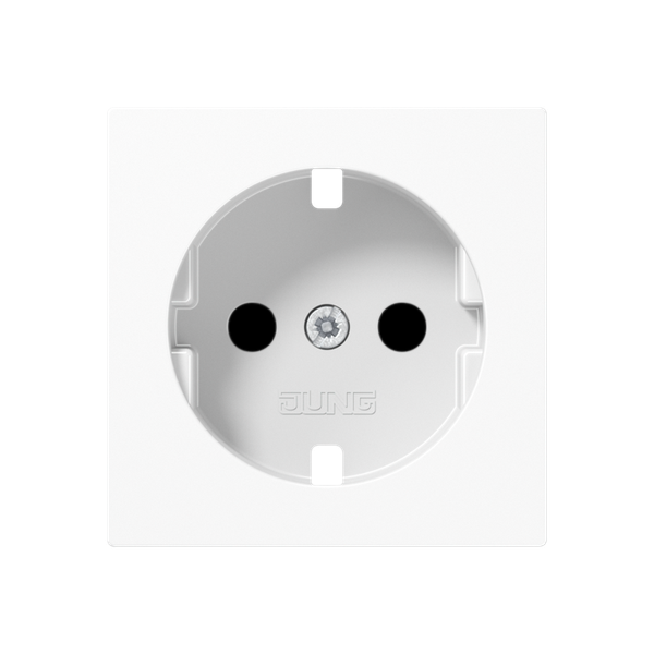 Cover for SCHUKO® sockets, integrated increased contact protection, SAFETY+, duroplast, series A, alpine white image 1