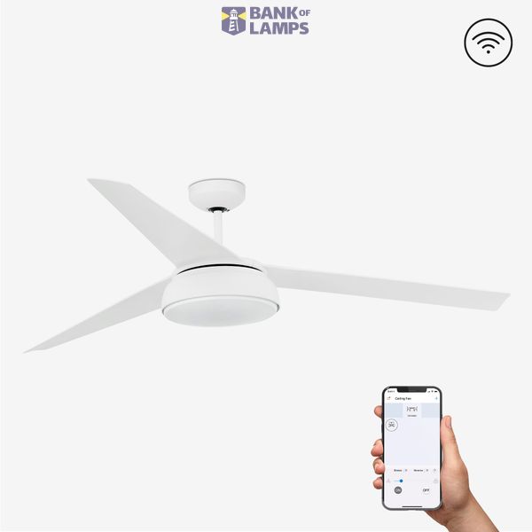VULCANO Ø152CM WHITE 3 BLADES LED 25W3000K DIM W/R image 2