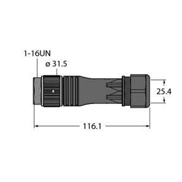 1″ Round Connector Male Connector, Straight   BS7181-0/21 image 1