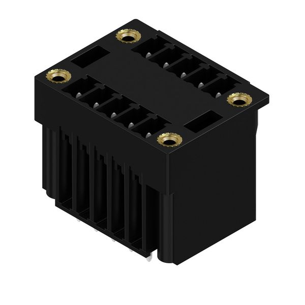 PCB plug-in connector, male header, Flange, THT solder connection, 3.81 mm, Number of poles: 10, 180°, Solder pin length (l): 3.2 mm, tinned, black, Box image 3