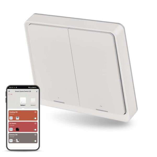 GoSmart Portable Scene Controller IP-2002ZW, ZigBee 3.0, 2-button image 1