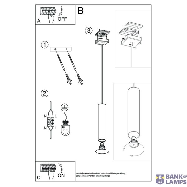 HANGING LAMP LAGOS 1 GOLDEN GLOSS GU10 1X10W IP20 image 9