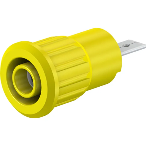 4 mm socket, flat plug connection, mounting Ø 12.2 mm, CAT III, CAT IV, yellow, 23.3160-24 image 1