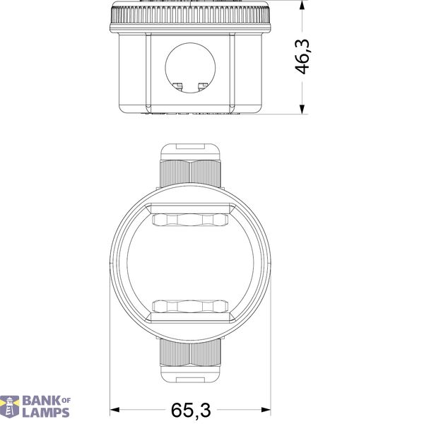 Surface-mounted installation box PI-M666, 3P, IP66, threaded cover, cable diameter 5-9mm, color: black image 2