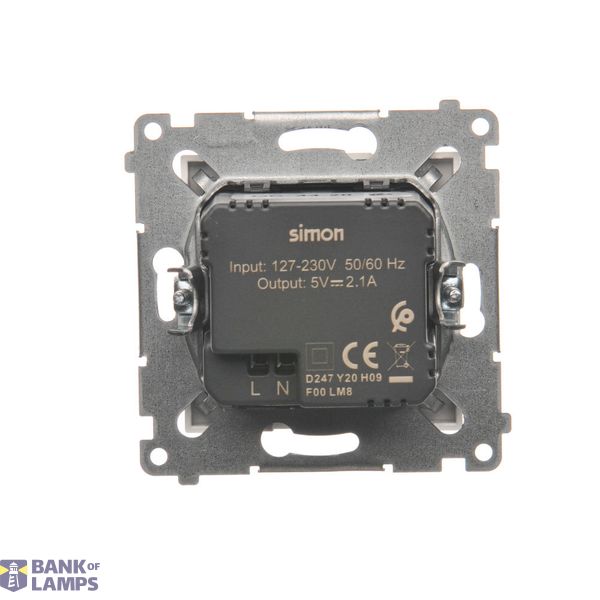 2x USB (3.0) type A socket, female, champagne matt, USB: A+A image 1