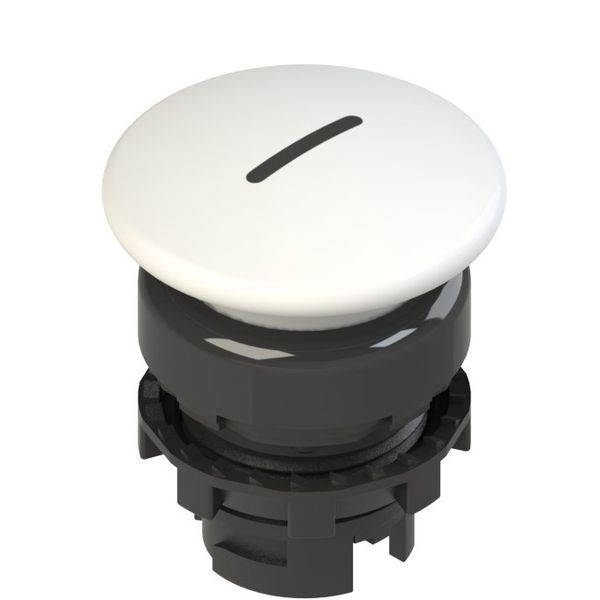 Spring-return white mushroom pushbutton with marking image 1