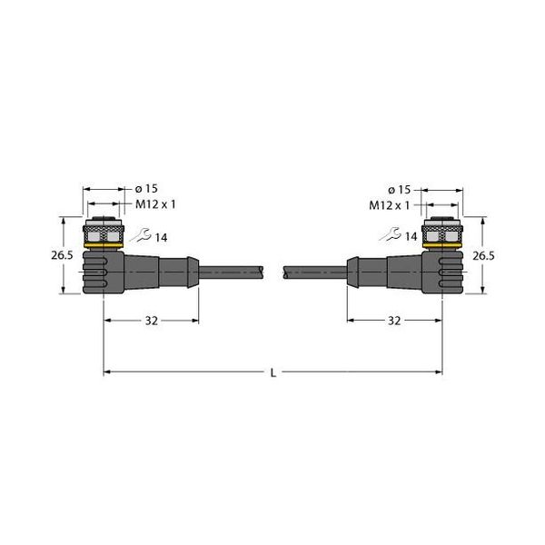 Actuator and Sensor Cable, PVC Extension Cable   WKC5T-4-WKC5T/TEL image 1