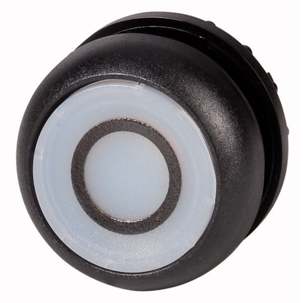 M22S-DRL-W-X0 Illuminated pushbutton actuator, RMQ-Titan, Flush, maintained, White, inscribed 0, Bezel: black image 1