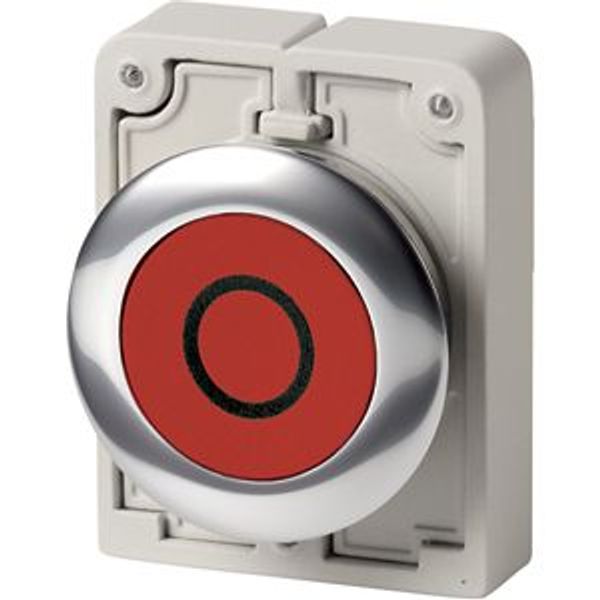 M30C-FD-R-X0 Pushbutton, RMQ-Titan, Flat, momentary, red, inscribed, Metal bezel image 8