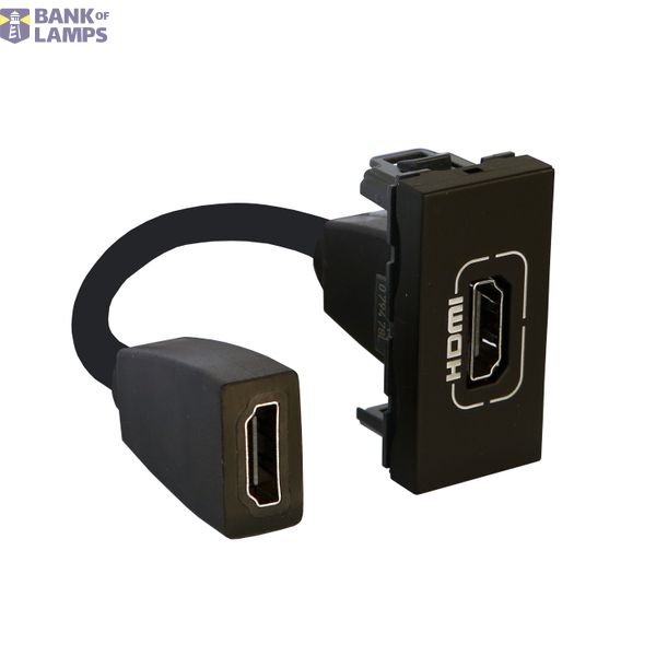 HDMI preterminated socket 1 module mat black Mosaic image 4